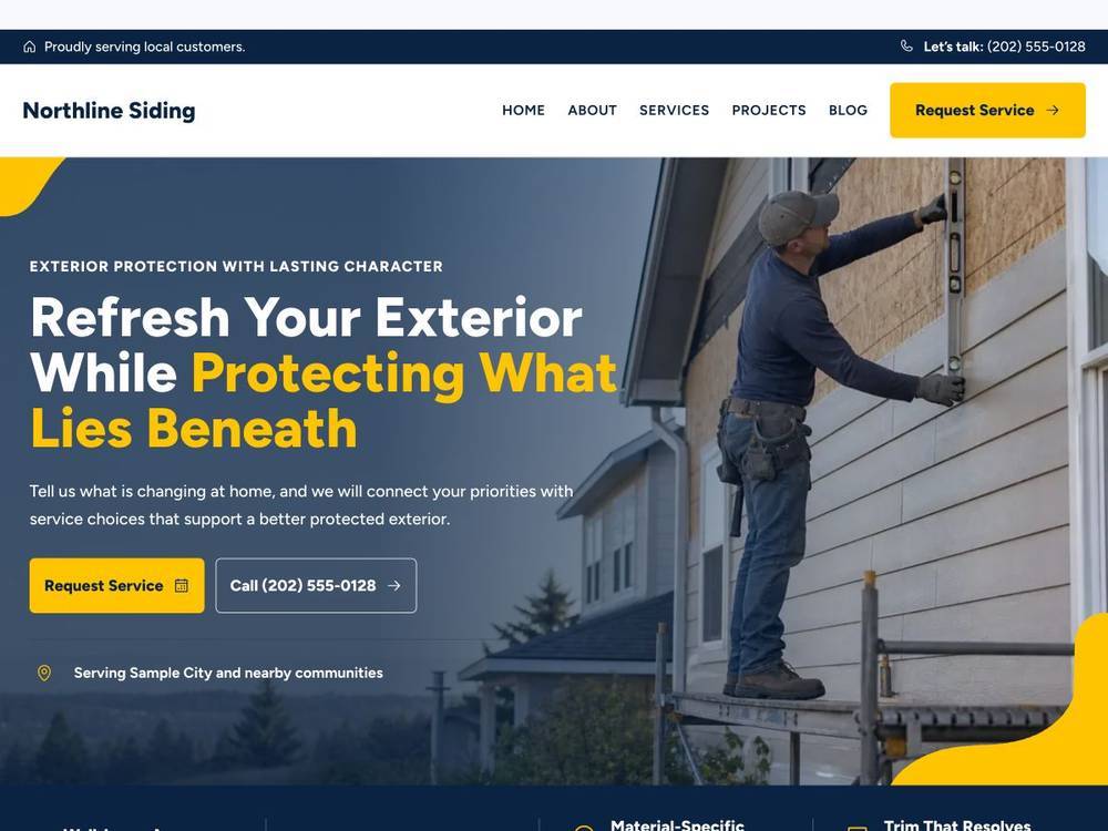 Northline Siding homepage design preview